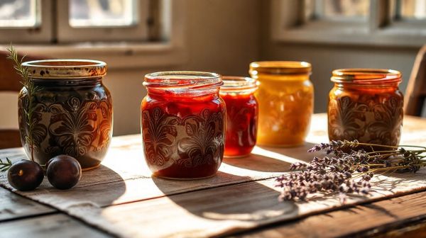 Idées de cadeaux pour invités de mariage : pots de confitures artisanales